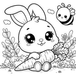 Coelho Kawaii - Desenhos para colorir gratuitos