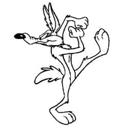 Desenho de Coiote em uma pose divertida para colorir Desenho de Coiote em uma pose divertida para colorir
