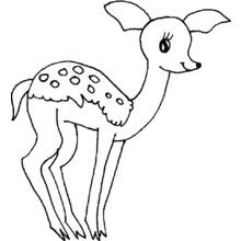Desenho de Corça de dorso pintado em pé para colorir