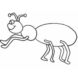 Desenho de Formiga sorridente caminhando para colorir
