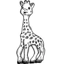 Desenho de Girafa em pé com expressão sorridente para colorir