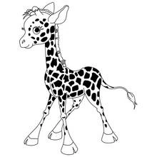 Desenho de Girafa bebê caminhando para colorir