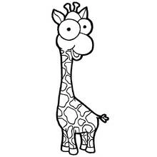 Desenho de Girafa com olhos grandes de desenho animado para colorir