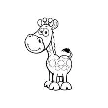Desenho de Girafa em pé com um grande sorriso para colorir