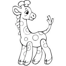Desenho de Girafa bebê em pé com rabo fofo para colorir