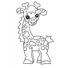 Desenho de Girafa de olhos grandes e corpo manchado para colorir