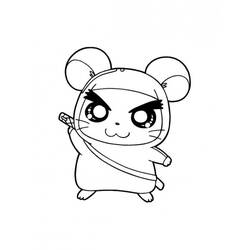 Desenho de Hamster disfarçado de ninja para colorir