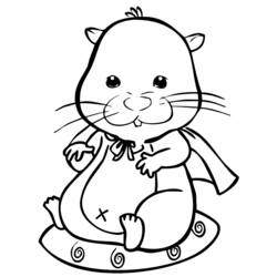 Desenho de Hamster usando uma capa para colorir