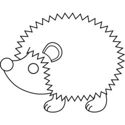 Desenho de Ouriço de espinhos arredondados para colorir