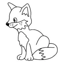 Desenho de Raposa sentada calmamente para colorir