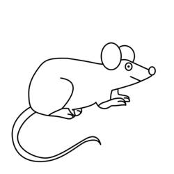 Desenho de Rato em pé de perfil para colorir