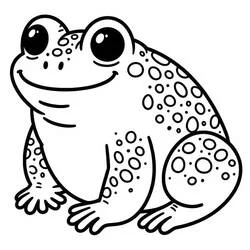 Desenho de Sapo sentado com pele manchada para colorir Desenho de Sapo sentado com pele manchada para colorir