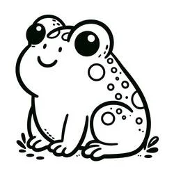 Desenho de Sapo sentado com manchas redondas nas costas para colorir Desenho de Sapo sentado com manchas redondas nas costas para colorir