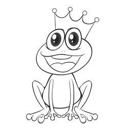 Desenho de Sapo usando coroa para colorir Desenho de Sapo usando coroa para colorir