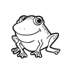 Desenho de Sapo de olhos grandes sorridente para colorir Desenho de Sapo de olhos grandes sorridente para colorir