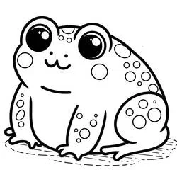 Desenho de Sapo com olhos grandes e padrão pontilhado para colorir Desenho de Sapo com olhos grandes e padrão pontilhado para colorir