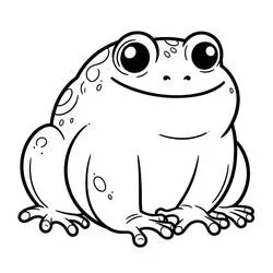 Desenho de Sapo com olhos grandes e sorriso feliz para colorir Desenho de Sapo com olhos grandes e sorriso feliz para colorir