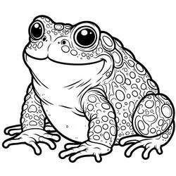 Desenho de Sapo alegre sorridente para colorir Desenho de Sapo alegre sorridente para colorir