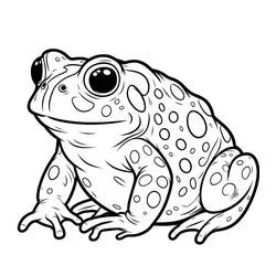 Desenho de Sapo com manchas sentado de frente para colorir Desenho de Sapo com manchas sentado de frente para colorir