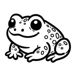 Desenho de Sapo com um sorriso feliz para colorir Desenho de Sapo com um sorriso feliz para colorir
