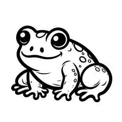 Desenho de Sapo sentado com um grande sorriso para colorir Desenho de Sapo sentado com um grande sorriso para colorir