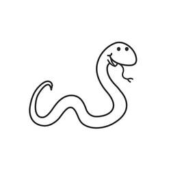 Desenho de Serpente de corpo ondulado e língua bífida para colorir