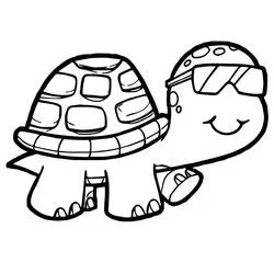 Desenho de Tartaruga com óculos de sol para colorir Desenho de Tartaruga com óculos de sol para colorir