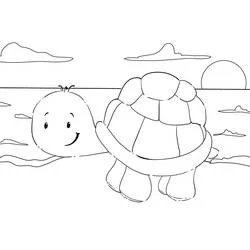 Desenho de Tartaruga sorridente no deserto para colorir Desenho de Tartaruga sorridente no deserto para colorir