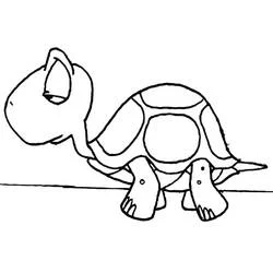 Desenho de Tartaruga com expressão triste para colorir Desenho de Tartaruga com expressão triste para colorir