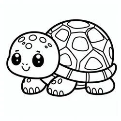 Desenho de Tartaruga fofa andando com olhos brilhantes para colorir Desenho de Tartaruga fofa andando com olhos brilhantes para colorir