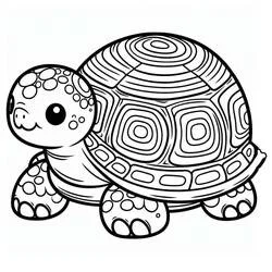Desenho de Tartaruga com casco de espirais para colorir Desenho de Tartaruga com casco de espirais para colorir