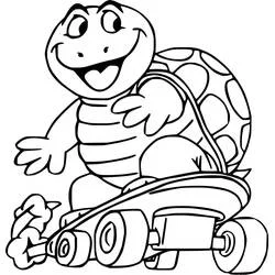 Desenho de Tartaruga andando de skate para colorir Desenho de Tartaruga andando de skate para colorir