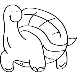 Desenho de Tartaruga caminhando com um sorriso suave para colorir Desenho de Tartaruga caminhando com um sorriso suave para colorir