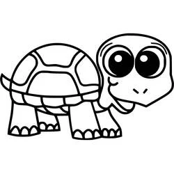 Desenho de Tartaruga divertida de olhos grandes para colorir Desenho de Tartaruga divertida de olhos grandes para colorir