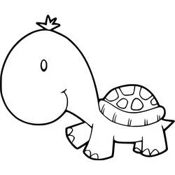 Desenho de Tartaruga bebê com carapaça redonda para colorir Desenho de Tartaruga bebê com carapaça redonda para colorir