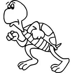 Desenho de Tartaruga correndo com os punhos erguidos para colorir Desenho de Tartaruga correndo com os punhos erguidos para colorir