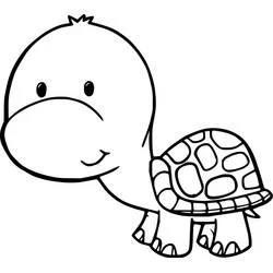 Desenho de Tartaruga bebê com expressão triste para colorir Desenho de Tartaruga bebê com expressão triste para colorir