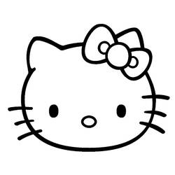 Desenho de Hello Kitty close-up do rosto para colorir