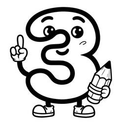 Número 3 - Desenhos para colorir gratuitos
