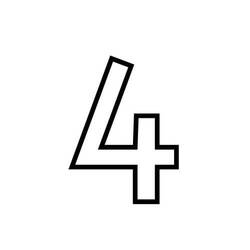 Número 4 - Desenhos para colorir gratuitos
