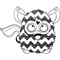 Desenho de Furby com olhos grandes e pelagem fofa para colorir