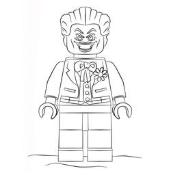 Desenho de LEGO Batman Joker sorridente em minifigura para colorir