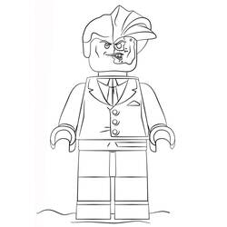 Desenho de LEGO Batman Duas Caras em minifigura de pé para colorir