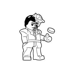 Desenho de LEGO Batman Duas-Caras jogando sua moeda para colorir