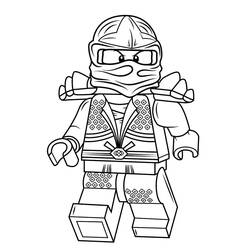 Desenho de LEGO Ninjago figura em posição de combate para colorir