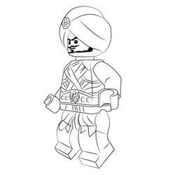 Desenho de LEGO Ninjago minifigura com turbante para colorir