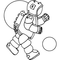 Desenho de Astronauta caminhando no espaço para colorir