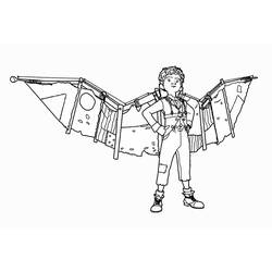 Desenho de Bailarina menino com planador de asas para colorir