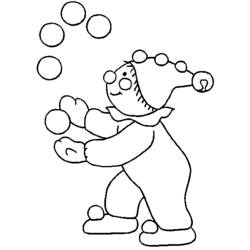 Desenho de Malabarista lançando bolas ao ar para colorir