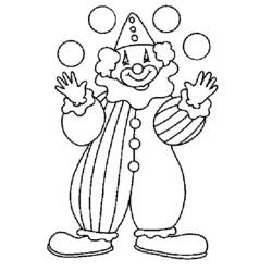 Desenho de Malabarista palhaço com bolas para colorir